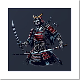 samurai zombie Posters and Art